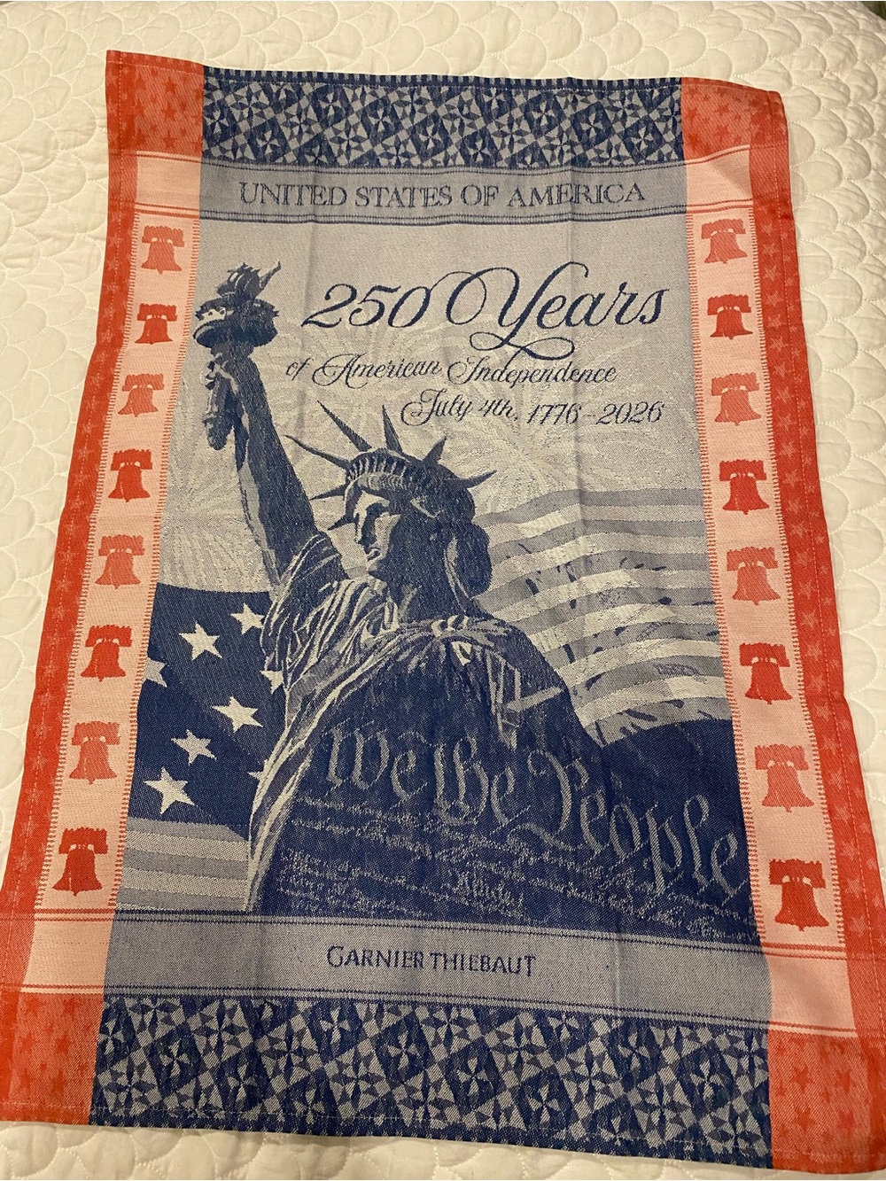 Garnier Thiebaut 250th American Independence Anniversary Kitchen Towel NWT